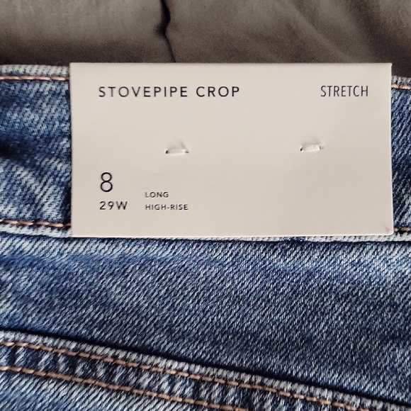 American Eagle Outfitters High Waisted Stovepipe Crop Jean In Dark Dreams - Picture 5 of 6